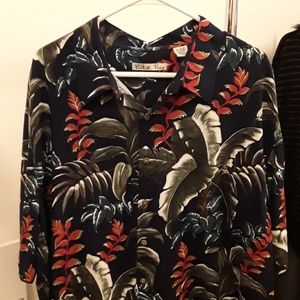 BATEK BAY 2XB MENS SHIRT 100% Rayon  NAVY  NICE